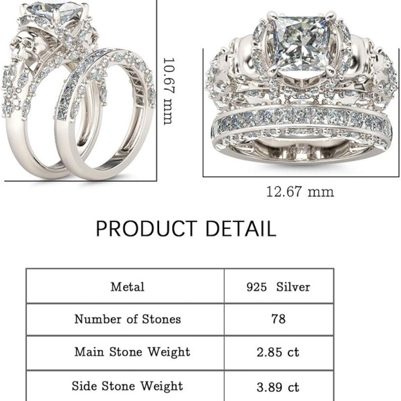 Jeulia Skeleton Sterling Silver Engagement Ring Size 3 - Picture 2 of 15